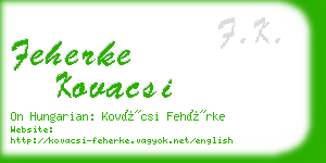 feherke kovacsi business card